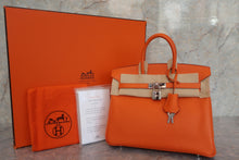 Load image into Gallery viewer, HERMES BIRKIN 25 Epsom leather Feu □N Engraving Hand bag 600090049
