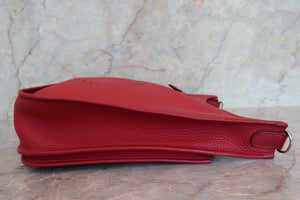 HERMES  EVELYNE 3GM Clemence leather Rouge garance □N Engraving Shoulder bag 700100031