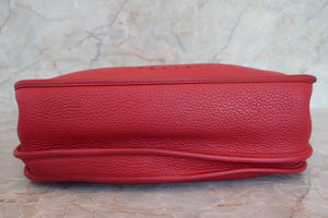 HERMES  EVELYNE 3GM Clemence leather Rouge garance □N Engraving Shoulder bag 700100031