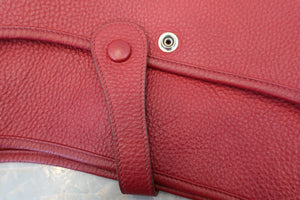 HERMES  EVELYNE 3GM Clemence leather Rouge garance □N Engraving Shoulder bag 700100031
