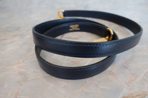 HERMES／エルメス ケリー28 ボックスカーフ ネイビー 〇Y刻印 ショルダーバッグ 700060083