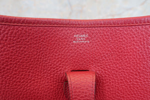 HERMES  EVELYNE 3GM Clemence leather Rouge garance □N Engraving Shoulder bag 700100031