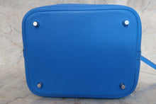 Load image into Gallery viewer, HERMES PICOTIN LOCK MM Clemence leather Blue hydra X Engraving Hand bag 500100150
