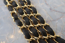 画像をギャラリービューアに読み込む, CHANEL/シャネル 中マトラッセシングルフラップWチェーンショルダーバッグ ラムスキン ブラック/ゴールド金具 ショルダーバッグ 800030046
