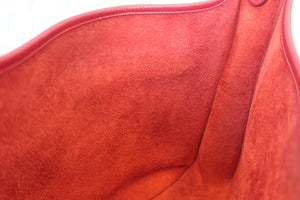 HERMES  EVELYNE 3GM Clemence leather Rouge garance □N Engraving Shoulder bag 700100031