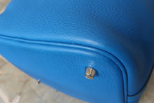 Load image into Gallery viewer, HERMES PICOTIN LOCK MM Clemence leather Blue hydra X Engraving Hand bag 500100150
