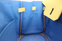 将图片加载到图库查看器，HERMES BIRKIN 25 Verso Novillo leather Lime/Blue bleuet Y刻印 Hand bag 600070184
