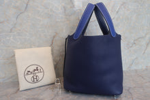 将图片加载到图库查看器，HERMES PICOTIN LOCK CASAQUE PM Clemence leather Blue electric/Blue encre Y刻印 Hand bag 600110135
