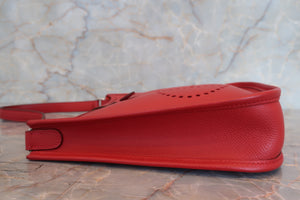 HERMES  EVELYNE TPM Epsom leather Rouge vif □I Engraving Shoulder bag 700100045