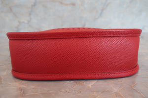 HERMES  EVELYNE TPM Epsom leather Rouge vif □I Engraving Shoulder bag 700100045