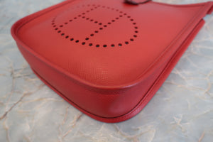 HERMES  EVELYNE TPM Epsom leather Rouge vif □I Engraving Shoulder bag 700100045