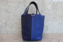 将图片加载到图库查看器，HERMES PICOTIN LOCK CASAQUE PM Clemence leather Blue electric/Blue encre Y刻印 Hand bag 600110135
