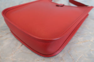 HERMES  EVELYNE TPM Epsom leather Rouge vif □I Engraving Shoulder bag 700100045