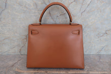 将图片加载到图库查看器，HERMES KELLY 28 Box carf leather Natural 〇O刻印 Hand bag 600070175
