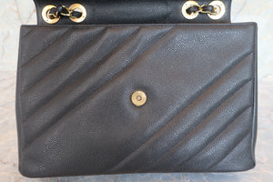 CHANEL/シャネル バイアスステッチチェーンショルダーバッグ キャビアスキン ブラック/ゴールド金具 ショルダーバッグ 700080221