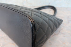CHANEL/シャネル 復刻トート キャビアスキン ブラック/シルバー金具 トートバッグ 700070242