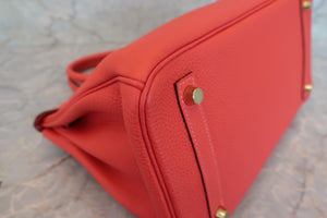 HERMES／エルメス バーキン30 トゴ ルージュピヴォワンヌ □R刻印 ハンドバッグ 700060171
