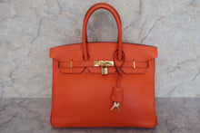 将图片加载到图库查看器，HERMES BIRKIN 35 Togo leather Orange □C刻印 Hand bag 600090252
