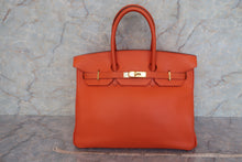 将图片加载到图库查看器，HERMES BIRKIN 35 Togo leather Orange □C刻印 Hand bag 600090252
