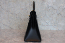 将图片加载到图库查看器，HERMES KELLY 28 Box carf leather Black □G刻印 Shoulder bag 800010144
