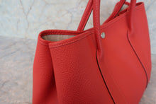 Load image into Gallery viewer, HERMES  GARDEN PARTY PM Country leather Rouge pivoine R Engraving Tote bag 700110067
