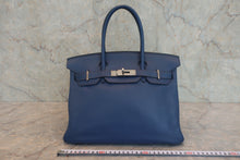 画像をギャラリービューアに読み込む, HERMES／エルメス バーキン30 トリヨンクレマンス ブルー □J刻印 ハンドバッグ 800030031

