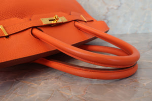 HERMES BIRKIN 35 Togo leather Orange □C刻印 Hand bag 600090252