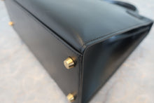 将图片加载到图库查看器，HERMES KELLY 28 Box carf leather Black □G刻印 Shoulder bag 800010144
