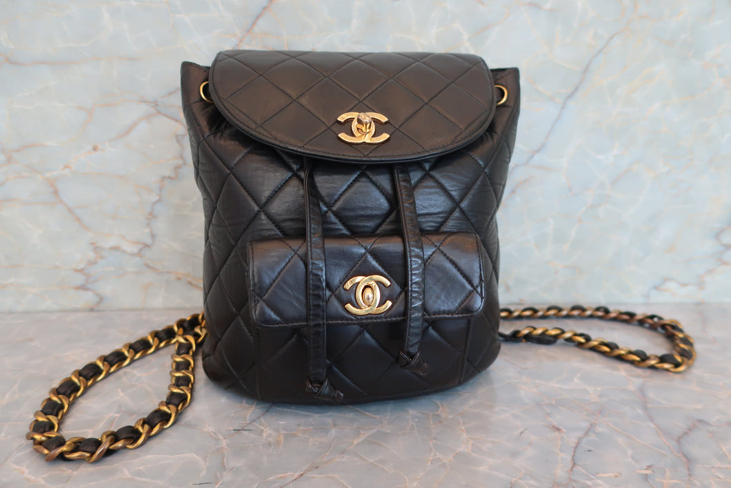 CHANEL/シャネル マトラッセチェーンリュック ラムスキン ブラック/ゴールド金具 リュック 700070219