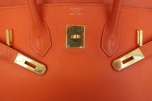 将图片加载到图库查看器，HERMES BIRKIN 35 Togo leather Orange □C刻印 Hand bag 600090252
