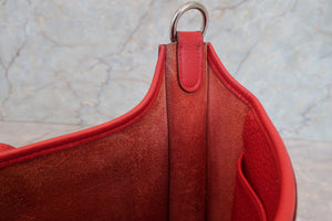 HERMES  EVELYNE 1PM Clemence leather Vermillon □H Engraving Shoulder bag 700100017