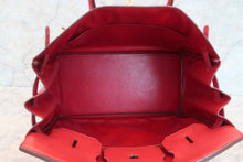 Load image into Gallery viewer, HERMES BIRKIN 40 Fjord leather Rouge vif 〇U Engraving Hand bag 600060054
