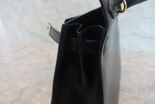 将图片加载到图库查看器，HERMES KELLY 28 Box carf leather Black □G刻印 Shoulder bag 800010144
