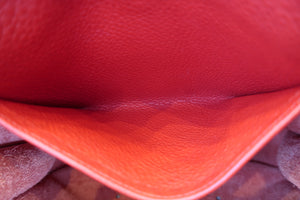 HERMES  EVELYNE 1PM Clemence leather Vermillon □H Engraving Shoulder bag 700100017