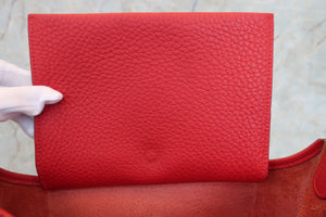 HERMES  EVELYNE 1PM Clemence leather Vermillon □H Engraving Shoulder bag 700100017