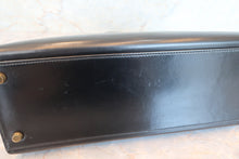 将图片加载到图库查看器，HERMES KELLY 32 Box carf leather Black 〇E刻印 Shoulder bag 700060168
