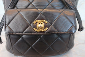 CHANEL/シャネル マトラッセチェーンリュック ラムスキン ブラック/ゴールド金具 リュック 700070219