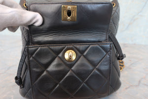 CHANEL/シャネル マトラッセチェーンリュック ラムスキン ブラック/ゴールド金具 リュック 700070219