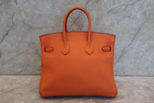 Load image into Gallery viewer, HERMES BIRKIN 25 Togo leather Orange □H Engraving Hand bag 700120162
