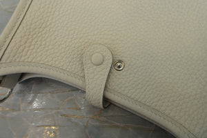 HERMES  EVELYNE TPM Clemence leather Craie T Engraving Shoulder bag 700080031