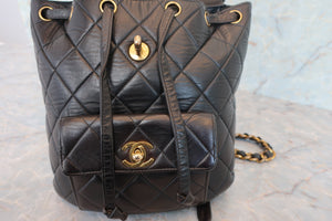 CHANEL/シャネル マトラッセチェーンリュック ラムスキン ブラック/ゴールド金具 リュック 700070219