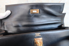 将图片加载到图库查看器，HERMES KELLY 32 Box carf leather Black 〇E刻印 Shoulder bag 700060168
