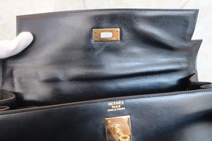 HERMES KELLY 32 Box carf leather Black 〇E刻印 Shoulder bag 700060168