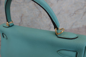 HERMES KELLY 32 Clemence leather Blue atoll T刻印 Shoulder bag 600100027