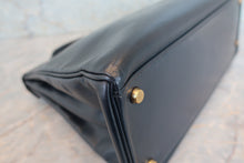 Load image into Gallery viewer, HERMES KELLY 32 Box carf leather Navy 〇R Engraving Hand bag 700100008
