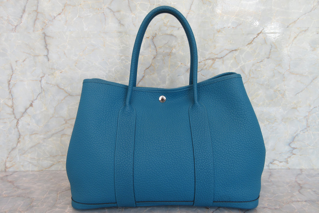 HERMES／エルメス ガーデンパーティPM ネゴンダ ブルーイズミール C刻印 トートバッグ 700070305