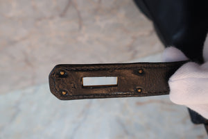 HERMES KELLY 32 Box carf leather Navy 〇R Engraving Hand bag 700100008