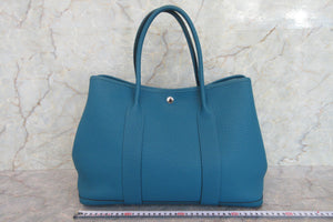HERMES／エルメス ガーデンパーティPM ネゴンダ ブルーイズミール C刻印 トートバッグ 700070305