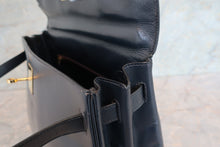 Load image into Gallery viewer, HERMES KELLY 32 Box carf leather Navy 〇R Engraving Hand bag 700100008
