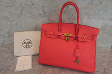 Load image into Gallery viewer, HERMES BIRKIN 35 Clemence leather Rose jaipur □P Engraving Hand bag 600070147
